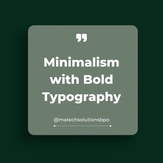 
» Minimalism with Bold Typography:

Minimalism continues to be a powerful design trend, emphasizing simplicity, clean lines, and ample white space. In 2023, we'll see minimalism paired with bold typography to create eye-catching designs. Designers will experiment with typography by using vibrant colors, unique font pairings, and unconventional layouts. This trend will provide a refreshing and striking visual experience for viewers.