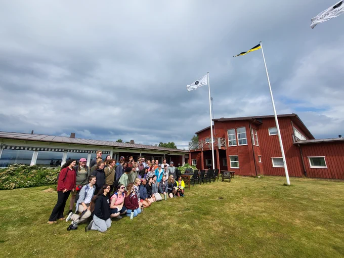 Students stood outside Umeå Marine Sciences Centre