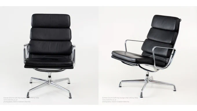Eames Soft Pad lounge chair EA216 The BBC Mastermind chair