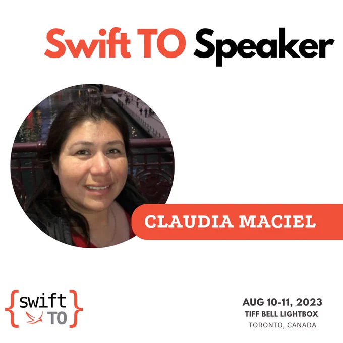 Photo of Claudia Maciel - Swift TO Speaker - TIFF Bell Lightbox Aug 10-11 2023, Toronto, Canada