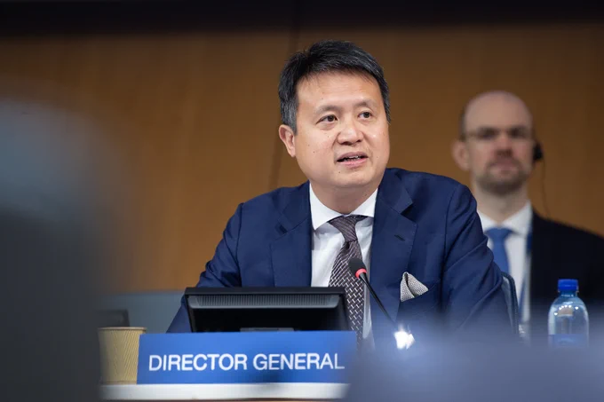 Photo of WIPO Director General Daren Tang addressing delegates at the opening of the Assemblies of the Member States of WIPO.