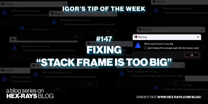 Igor’s Tip of the Week #147: Fixing “stack frame is too big”