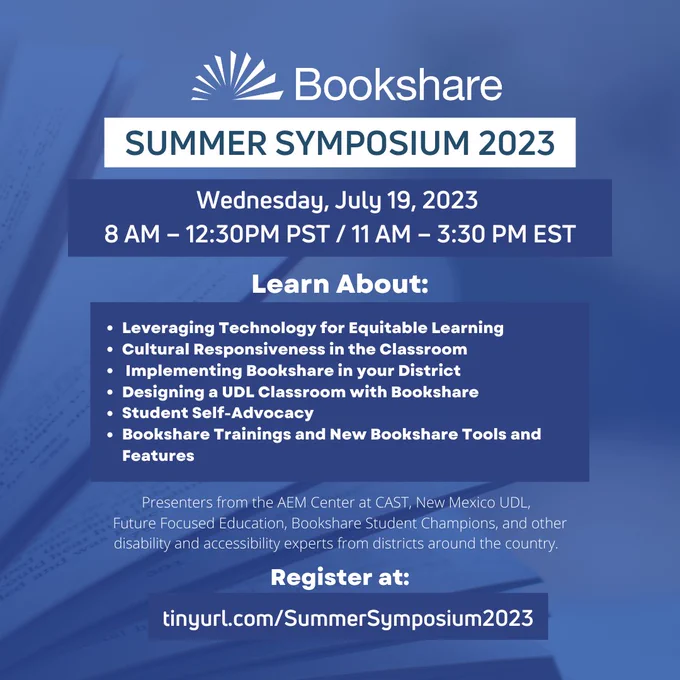 Text post for Bookshare's Summer Symposium.