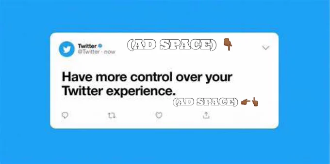 Image of tweet with suggested ad space for Twitter