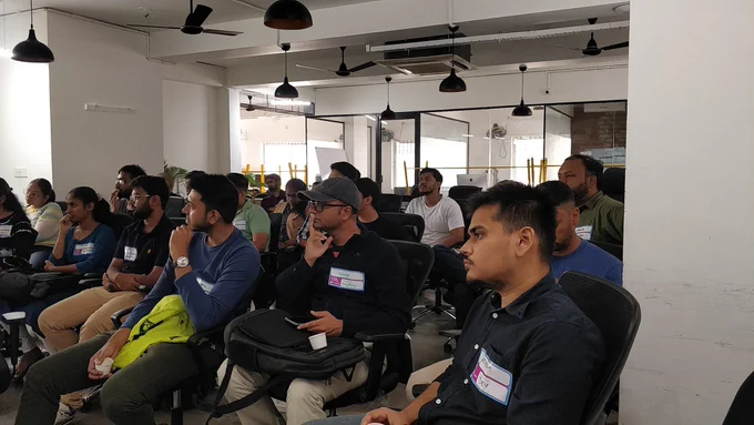 Captive audience at FP Web July meet-up. 