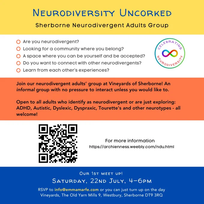 Neurodiversity uncorked poster with link to website