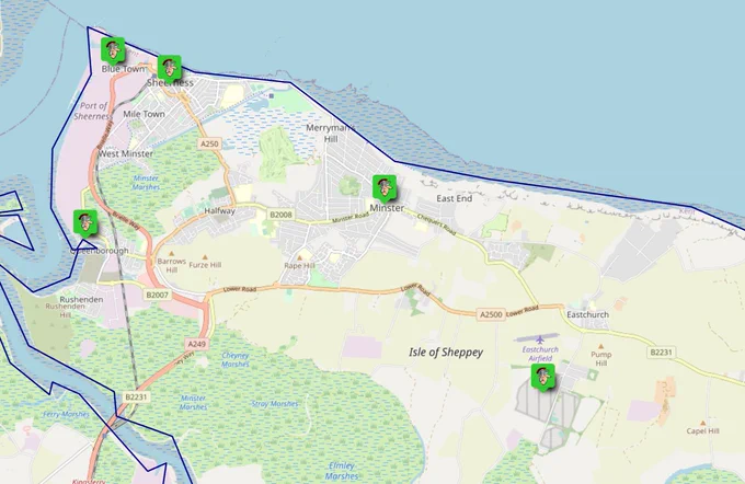 Sheppey map