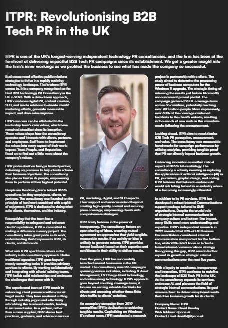 ITPR Article - Revolutionising B2B Tech PR in the UK