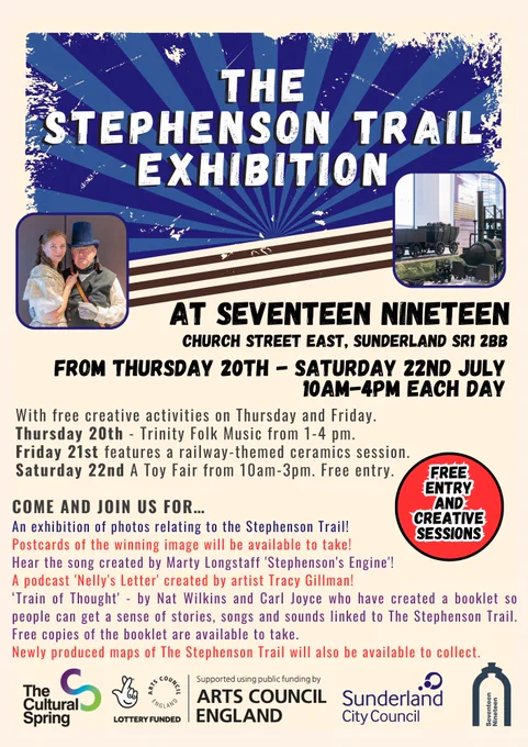 A poster for the Stephenson Trail event, July 20th-July 22nd