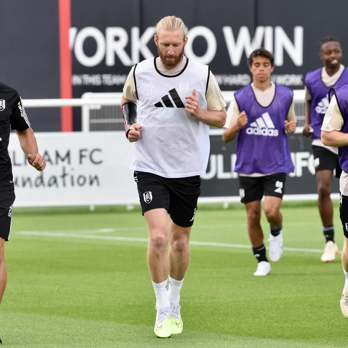 Tim Ream pictured running during training.