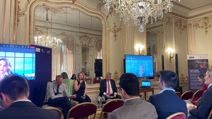 Attendees at an Open Trade Project event at the UK Residence in Brussels.