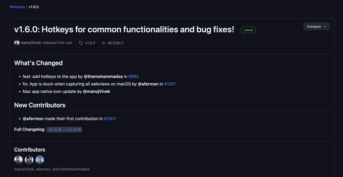 v1.6.0 release notes