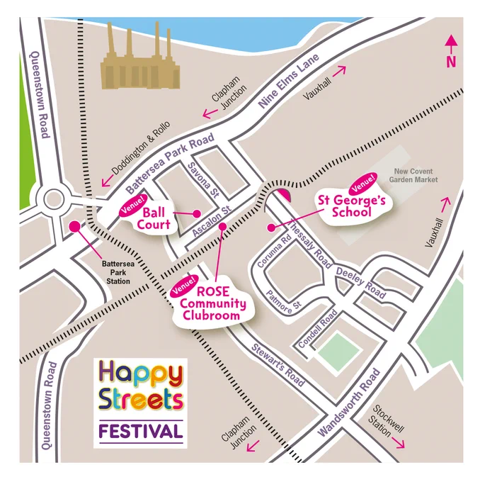 Happy Streets festival venues on a map