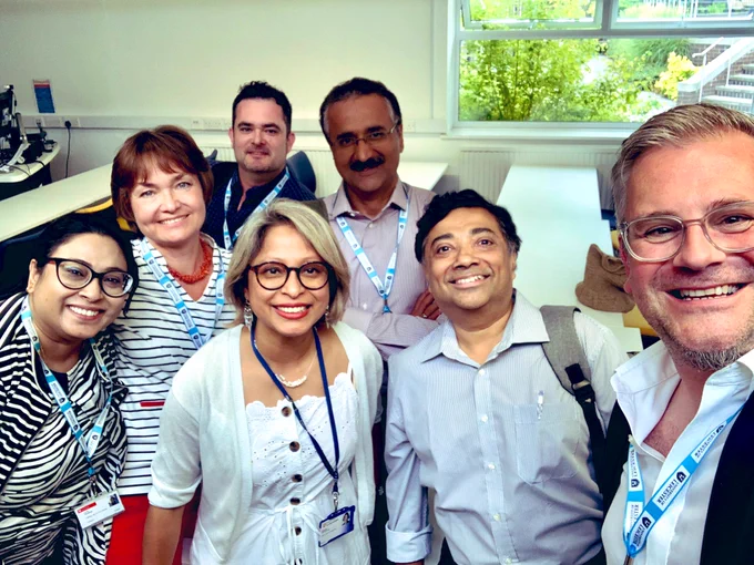 Group selfie of the CDRM team, including Nibedita, Ania, Aditya, Asad, Lee, Lucy and Jamie