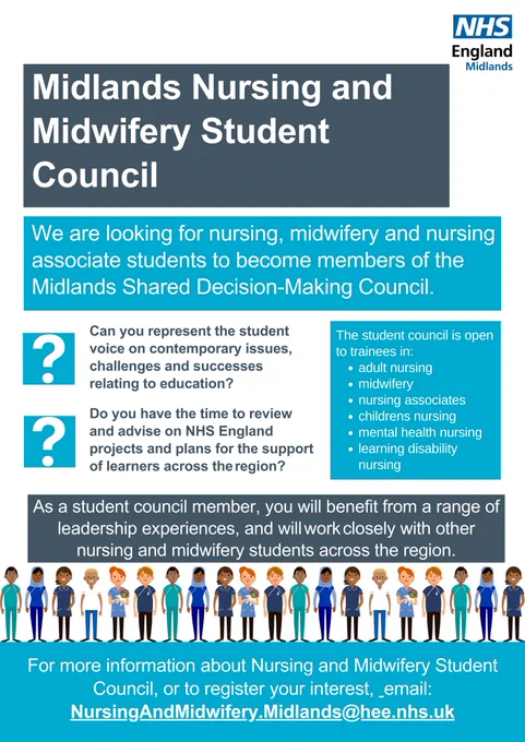 For an accessible version of this poster, please contact NursingAndMidwifery.Midlands@hee.nhs.uk