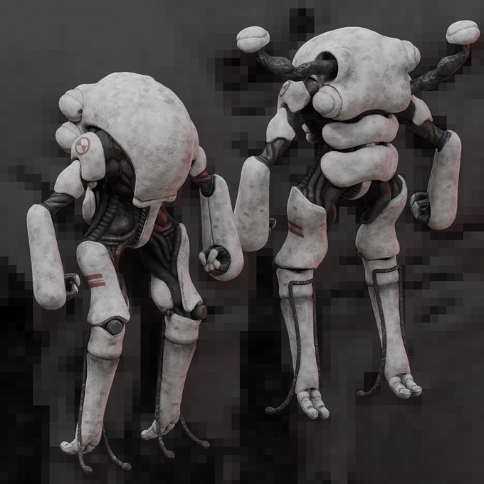 A 3d rendition of an early concept for the Synth Super Soldier in HL2