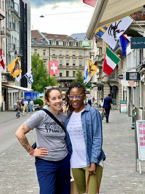 Tiffany Jewell and I on the streets Zürich.
