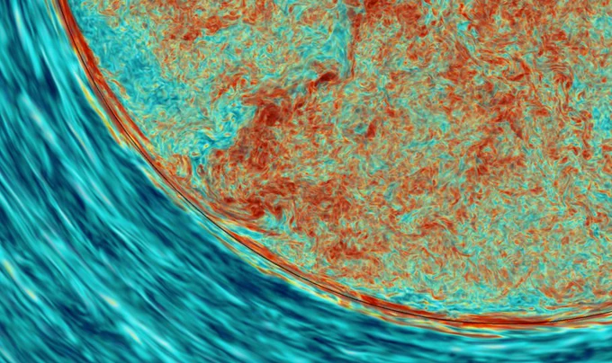 Vorticity rendering of 3D simulation