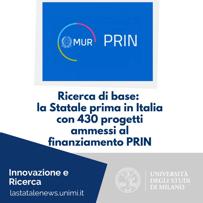 Ricerca di base: la Statale prima in Italia con 430 progetti ammessi al finanziamento PRIN