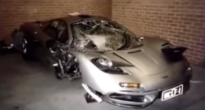 a very totalled mclaren F1