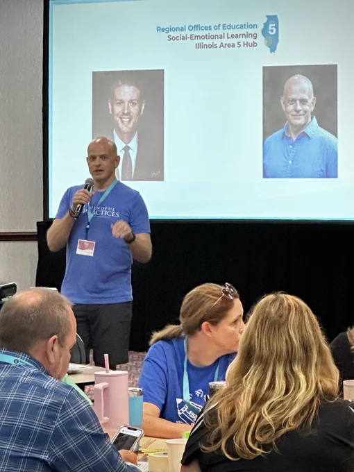 Matt Well presenting to Area 5 SEL Hub's Summer Session