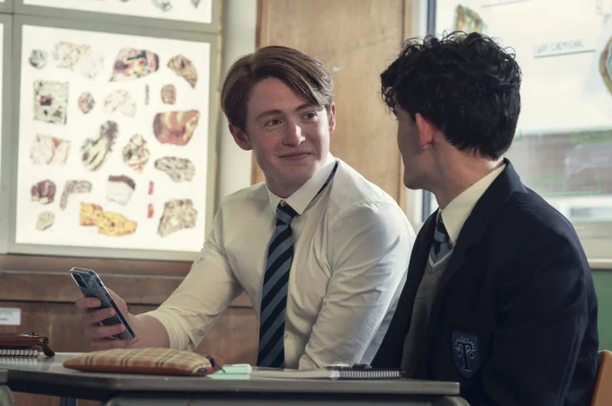 two young men from the tv show heartstopper talking 