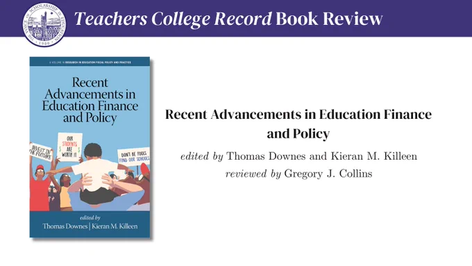In their book, editors Dr. Downes & Dr. Killeen cover "many of the most pressing concerns in school finance." Read Dr. @gjcollins101's review: 