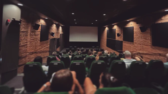 One of the theatres in The Screening Room before the movie started.