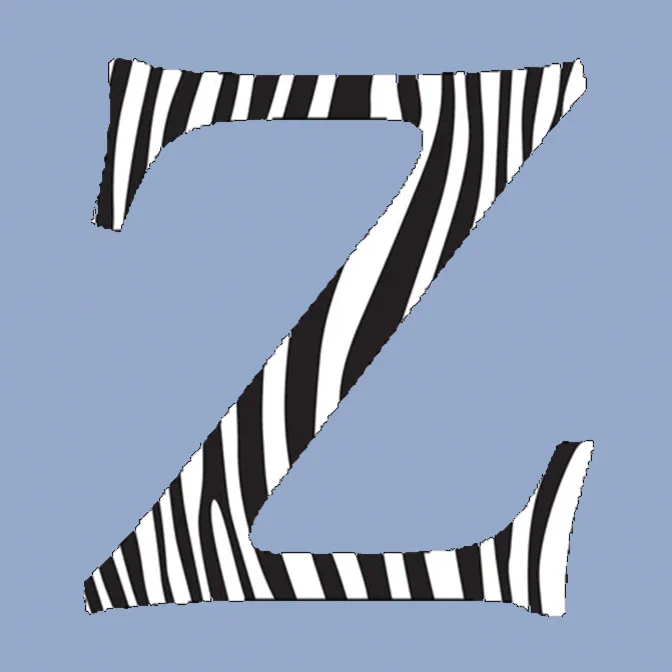 A letter Z with Zebra Stripes