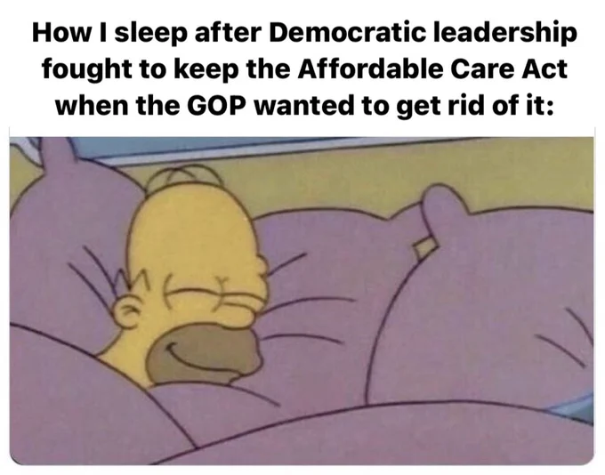 How I sleep after Democratic leadership fought to keep the Affordable Care Act when the GOP wanted to get rid of it.