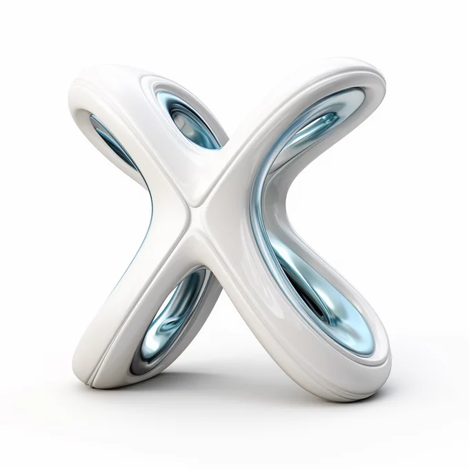 Letter "X", icon, biomorphic, futuristic, white background --s 250