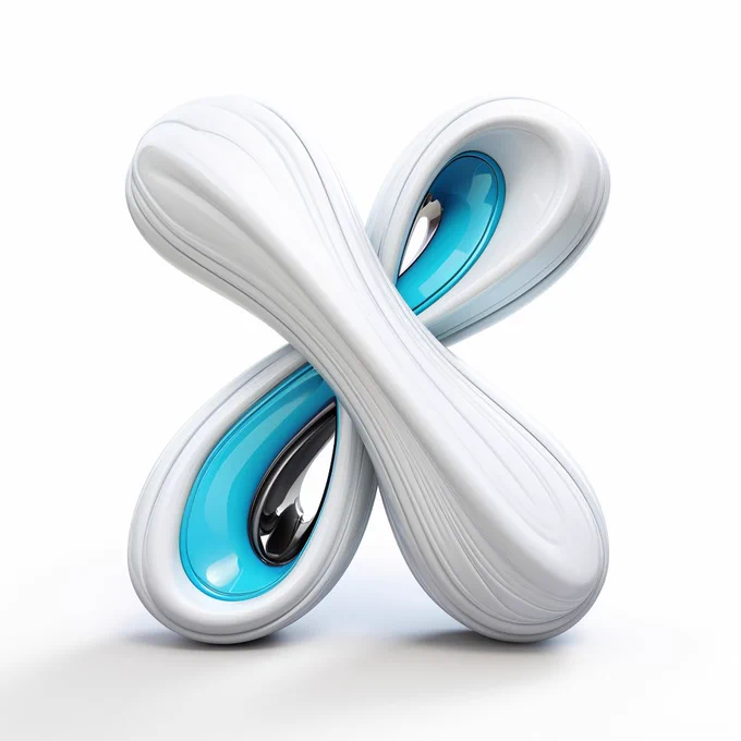 Letter "X", icon, biomorphic, futuristic, white background --s 250