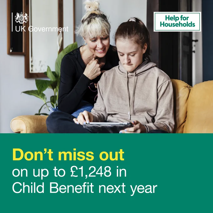 Don’t miss out on up to £1,248 in Child Benefit next year