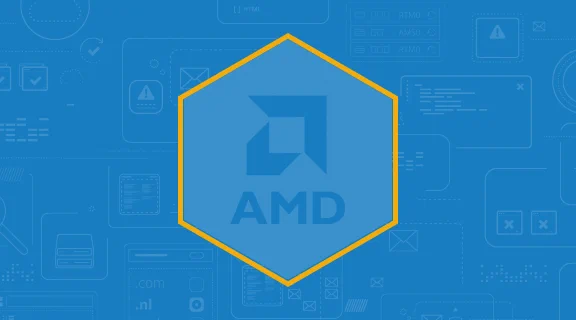 blue image with AMD logo