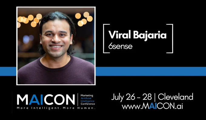 Viral Bajaria speaking at the Marketing artificial intelligence conference in Cleveland, July 26-28