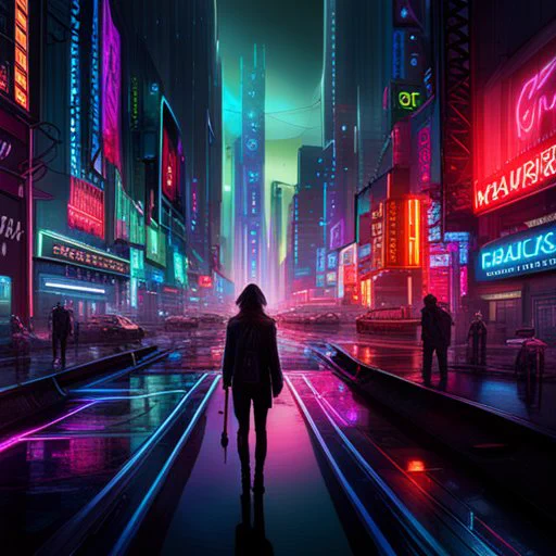 Neon-Soaked Cyberpunk City