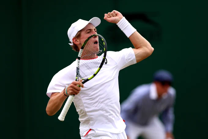 Photo of Henry Searle celebrating
