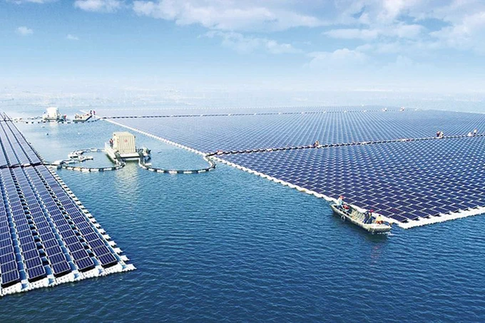 Huainan floating solar farm in Anhui Province.