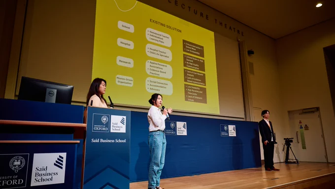 The Vanderbilt team, presenting in the final. 