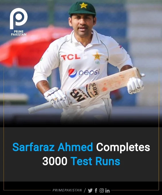 He accomplished this feat during the first innings of the match, reaching the milestone in 91 innings with a boundary.

Sarfaraz becomes the 20th Pakistani batsman to surpass the 3000-run mark in Test cricket. Notably, as a wicketkeeper-batsman, he is the first from Pakistan to achieve this milestone in the longer format of the game.

Since making his Test debut in 2010 against Australia, Sarfaraz has scored 21 fifties and four centuries in his career. His most recent century came earlier this year against New Zealand, where his innings helped Pakistan secure a draw in the second Test in Karachi.

In the ongoing Test against Sri Lanka, Sarfaraz scored 17 runs before being dismissed LBW while attempting a sweep shot. However, he showcased his skills behind the stumps by taking four crucial catches in the Sri Lankan innings.
