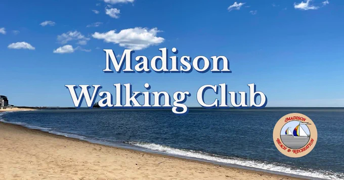 Madison Walking Club with Madison Beach and Recreation.  Waves crashing on beach