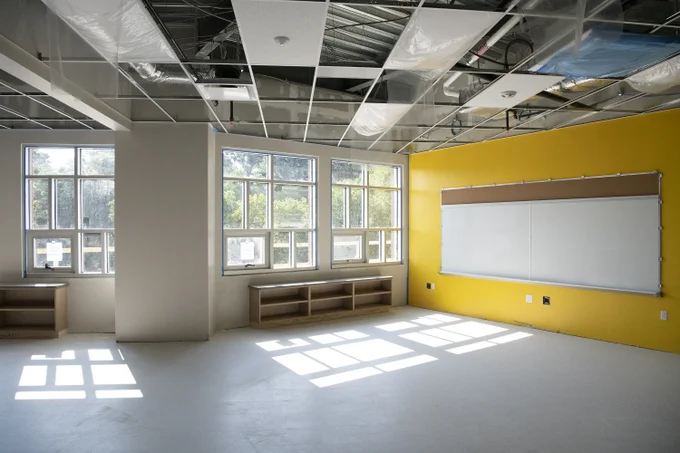 Classroom in South Lake Elementary School construction.