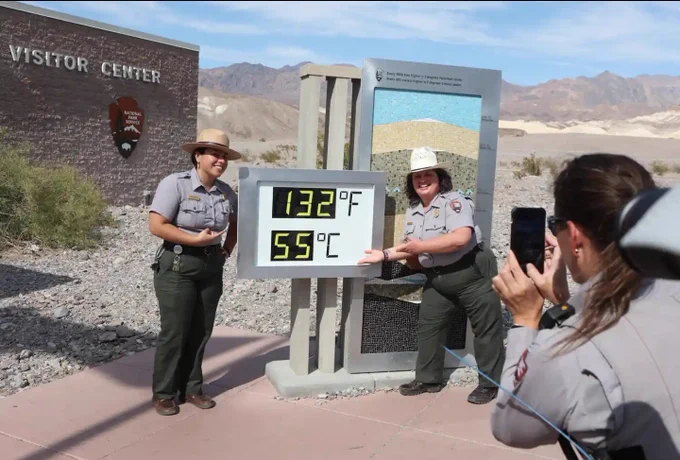 Death valley temp 55
