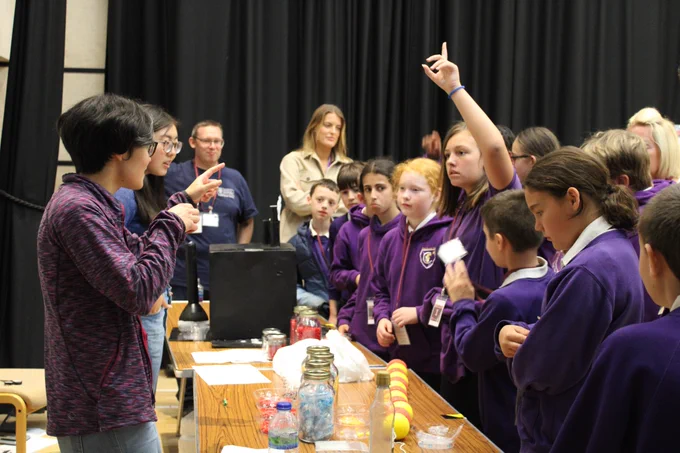 School pupils taking part in an activity at the University of Oxford as part of the Building Bridges programme.