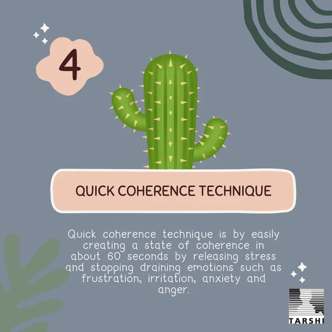 Quick coherence technique is by easily creating a state of coherence in about 60 seconds by releasing stress and stopping draining emotions such as frustration, irritation, anxiety and anger.
