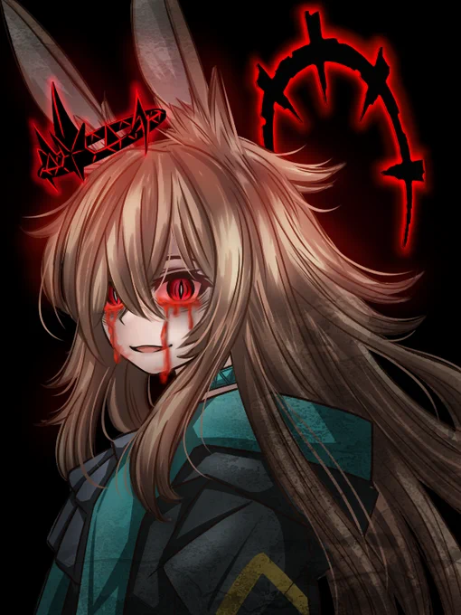 In the different timeline where Grandpa chose to commit suicide after knowing his son's death-the doctor of Rhodes island.
Amiya succumb to madness, unable to bear the loss of her beloved doctor, losing both hope and trust in her allies, she then slowly starts to hate the whole world itself.
Driven by revenge and sorrow, she abused the power she inherited from Theresa and the doctor.

For no more do she travel to "create" but to "destroy" everything she sees in front of her.