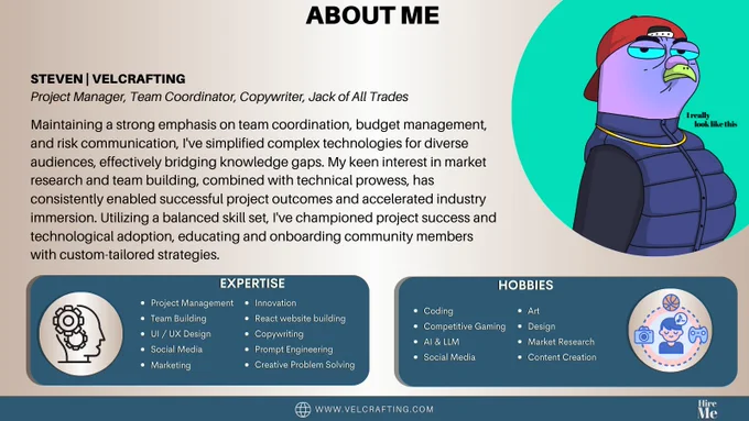 Please consider Liking & Share this thread to assist me on job hunting! 

Have questions, or looking to hire a professional for your business or project?

Head over to https://www.velcrafting.com/