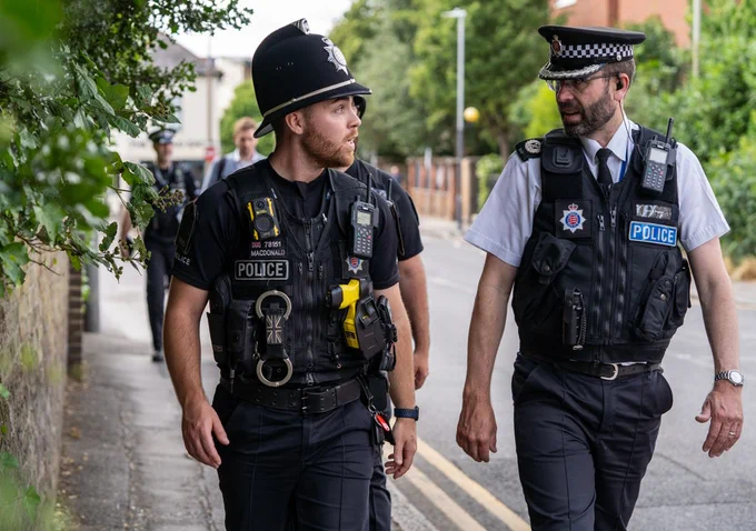 DCC Andy Prophet on patrol with PC Liam MacDonald.