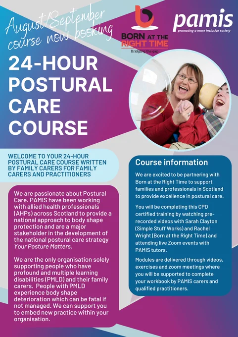 poster advertising upcoming postural care course