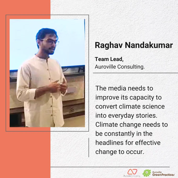 Raghav Nandakumar of Auroville consulting on quantifying our emissions and their impact